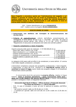 divisione - Universit&agrave; degli Studi di Milano