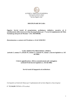 Disciplinare di gara - autorit&agrave; portuale di messina