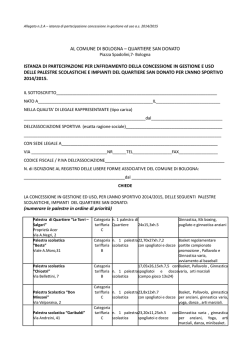 Istanza di partecipazione concessione in gestione ed uso