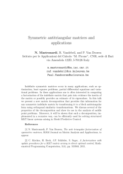Symmetric antitriangular matrices and applications