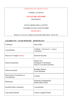 ordinediservizio cappella papale natale del signore solennità santa