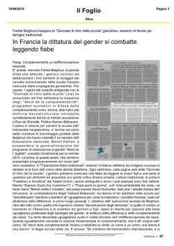 In Francia la dittatura del gender si combatte leggendo fiabe Il