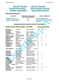 Estratti Glicolici, Glycolic Extracts Estratti Idrosolubili, Hydrosoluble