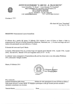 IST ITU T 0 SUPERIORE &ldquo;G. BRUNO -