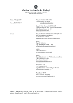 Leggi il testo della lettera - Ordine Nazionale dei Biologi