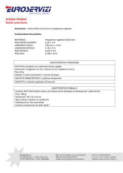 SCHEDA TECNICA Rotoli carta forno