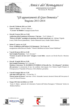 Programma in  - Fondazione di Piacenza e Vigevano