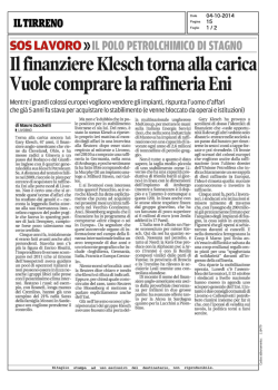 Il ﬁnanziere Klesch torna alla carica Vuole comprare la