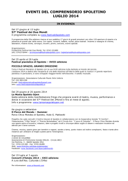 eventi del comprensorio spoletino luglio 2014