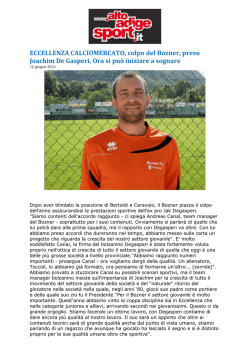 ECCELLENZA CALCIOMERCATO, colpo del Bozner