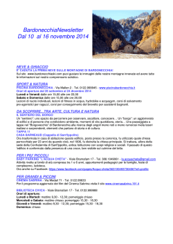 BardonecchiaNewsletter Dal 10 al 16 novembre 2014