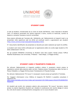 Student card - Università degli studi di Modena e Reggio Emilia