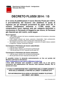 Volantino Decreto Flussi 2014 - 15 - CGIL
