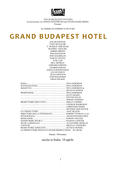 GRAND BUDAPEST HOTEL - Studio PUNTOeVIRGOLA