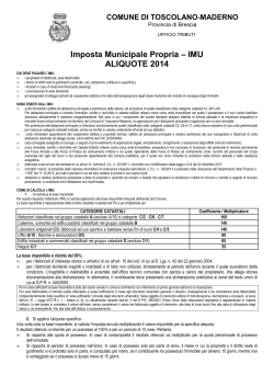 prospetto aliquote IMU 2014 - Comune di Toscolano Maderno