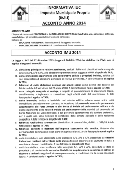 IMU 2014 INFORMATIVA ACCONTO