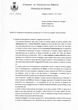 Prot. N. /{€Ì COMUNE DI VALEGGIO SUL MINCIO