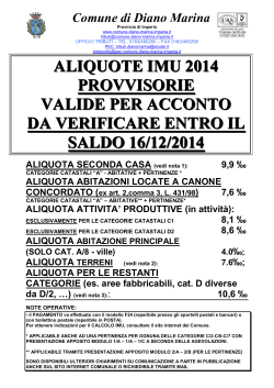 Aliquote IMU 2014 Provvisorie