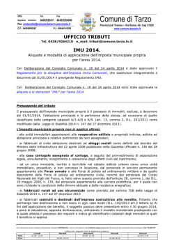 Guida IMU 2014 - Comune di Tarzo