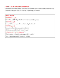IL PICCOLO – martedì 24 giugno 2014 Indice articoli