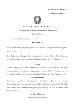 TAR Lombardia ordinanza 1044 del 2014 su disapplicazione