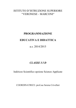 PROGRAMMAZIONE EDUCATIVA E DIDATTICA as 2014/2015