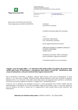 Individuazione delle acque di balneazione e dei punti monitorati