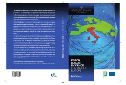 ESPON ITALIAN EVIDENCE IN CHANGING EUROPE Edited by