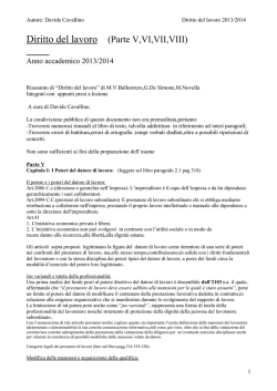 Diritto del lavoro (Parte V,VI,VII,VIII)