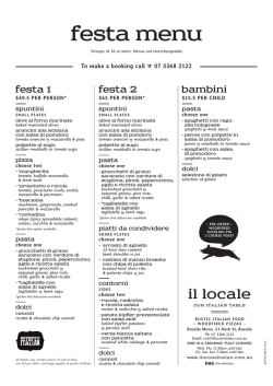festa menu - Il Locale