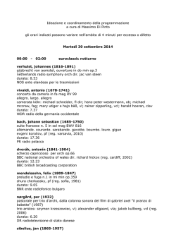 Martedì 30 settembre 2014