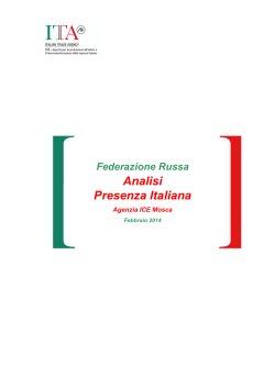 ICE Russia - Analisi Presenza Italiana nella FR