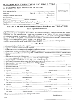 domanda per rilascio licenza porto fucile uso tiro a volo