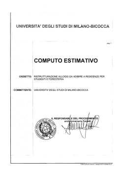 Computo Metrico Estimativo - Università degli Studi di Milano