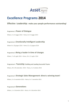 Excellence Programs 2014