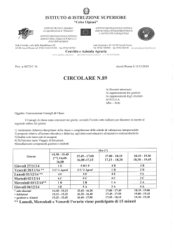 Convocazione dei Consigli di Classe di novembre
