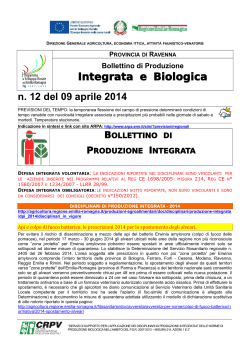 Bollettino tecnico n. 12 del 9 aprile 2014