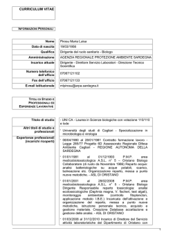 curriculum vitae - SardegnaAmbiente