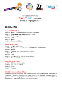 FESTA DELLO SPORT FINAL T-IME 3^edizione