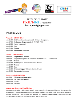 FESTA DELLO SPORT FINAL T-IME 3^edizione