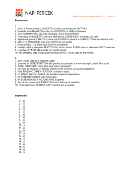 Napi Olasz Percek megoldások 2011. június 22. Elementare I. 1. Ieri