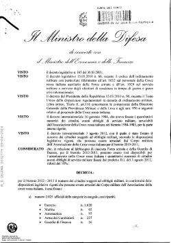 Decreto interministeriale 25 ottobre 2013