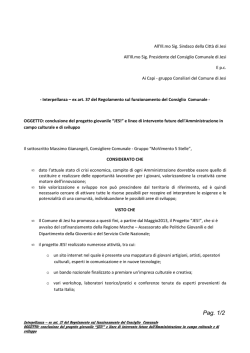 Interpellanza sulla conclusione del progetto