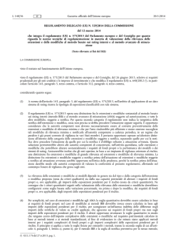 REGOLAMENTO DELEGATO (UE) N. 529/2014
