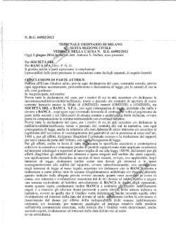 Sentenza Tribunale di Milano n.7234 del 03.06.2014