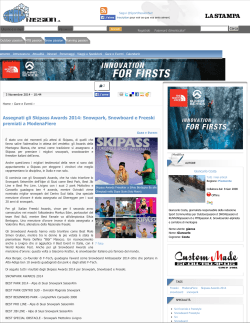 Assegnati gli Skipass Awards 2014: Snowpark, Snowboard e