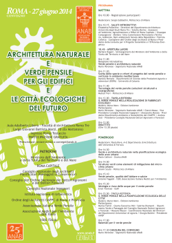 Convegno verde pensile 27 giugno 2014 - Programma