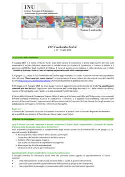 INU Lombardia Notizie n.17 – luglio 2014
