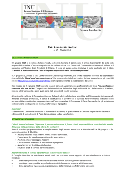 INU Lombardia Notizie n.17 &ndash; luglio 2014
