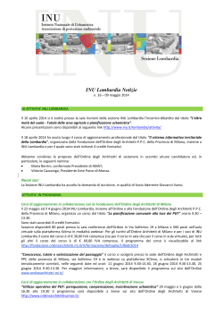 INU Lombardia Notizie n 16 – maggio 2014